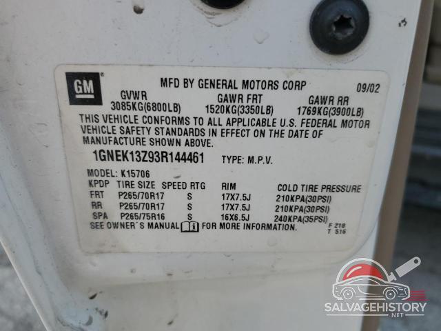 1GNEK13Z93R144461 2003 CHEVROLET TAHOE photo no. 13