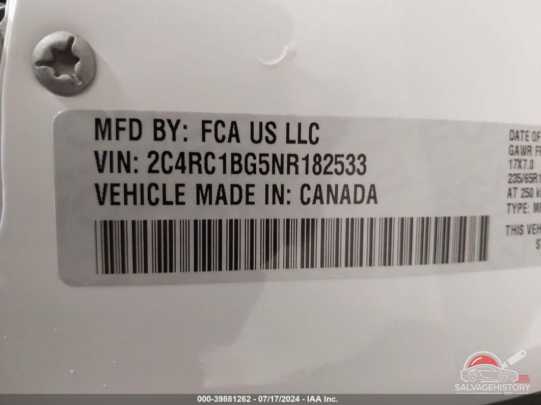 2C4RC1BG5NR182533 2022 CHRYSLER PACIFICA photo no. 9
