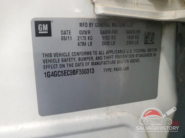1G4GC5EC9BF380313 2011 BUICK LACROSSE photo no. 12