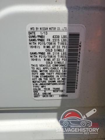 JN8AS5MT5DW524588 2013 NISSAN ROGUE photo no. 12