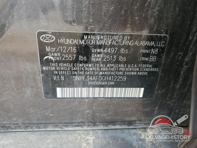 5NPE34AF0GH412259 2016 HYUNDAI SONATA photo no. 12