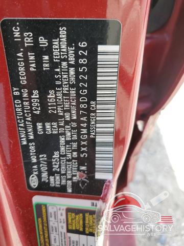 5XXGM4A78DG225826 2013 KIA OPTIMA photo no. 12