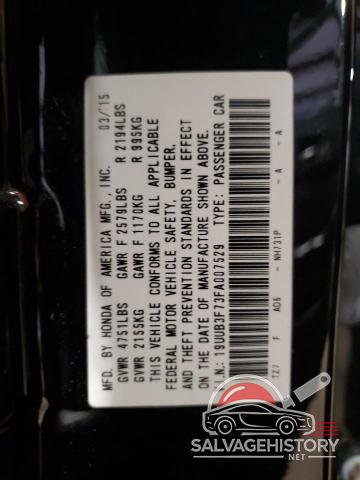 19UUB3F73FA007529 2015 ACURA TLX photo no. 13
