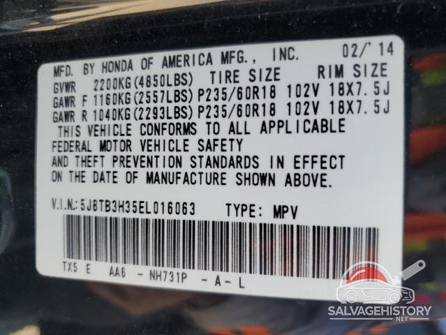 5J8TB3H35EL016063 2014 ACURA RDX photo no. 13