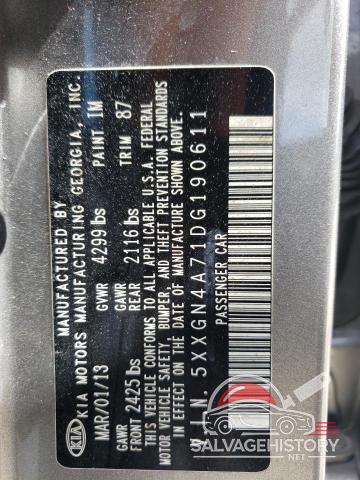 5XXGN4A71DG190611 2013 KIA OPTIMA photo no. 13