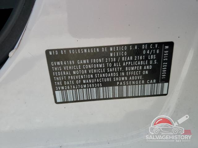 3VW267AJ7GM369305 2016 VOLKSWAGEN JETTA photo no. 12
