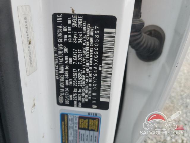 5XYPG4A5XGG005867 2016 KIA SORENTO photo no. 13