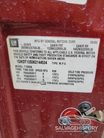 1GNDT13S962144534 2006 CHEVROLET TRAILBLZR photo no. 13
