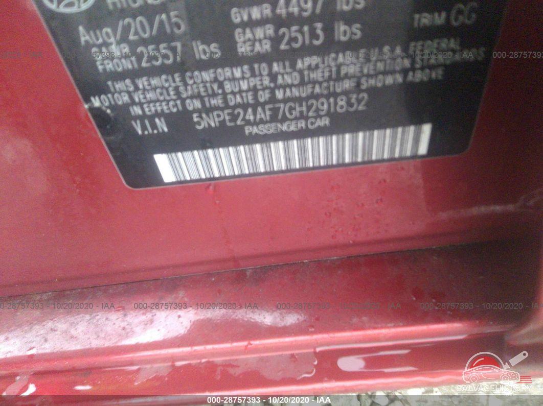 5NPE24AF7GH291832 2016 HYUNDAI SONATA photo no. 9