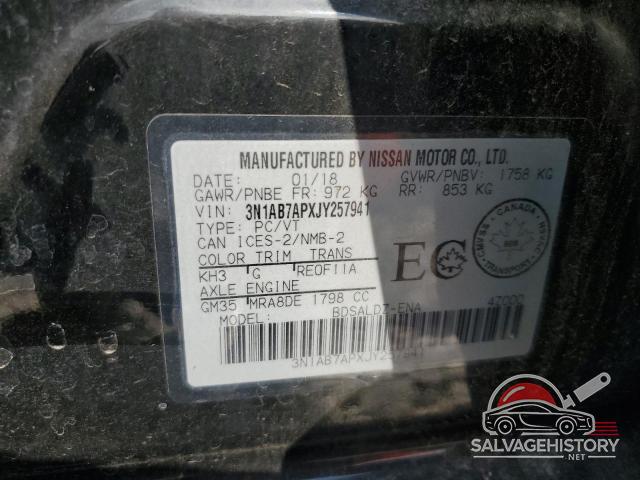 3N1AB7APXJY257941 2018 NISSAN SENTRA photo no. 12