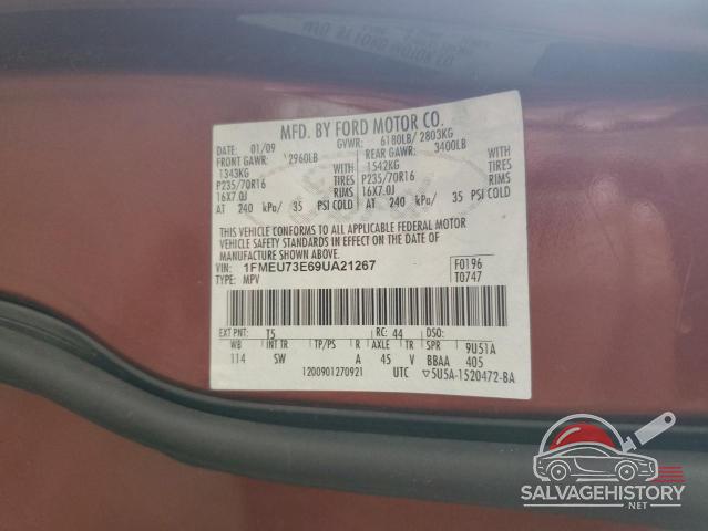 1FMEU73E69UA21267 2009 FORD EXPLORER photo no. 13