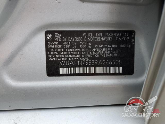 WBAPN73539A266505 2009 BMW 3 SERIES photo no. 12
