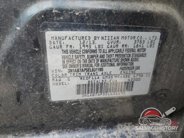 3N1AB7AP5EL631195 2014 NISSAN SENTRA photo no. 12