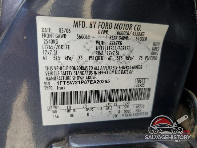 1FTSW21P87EA20265 2007 FORD F250 photo no. 12