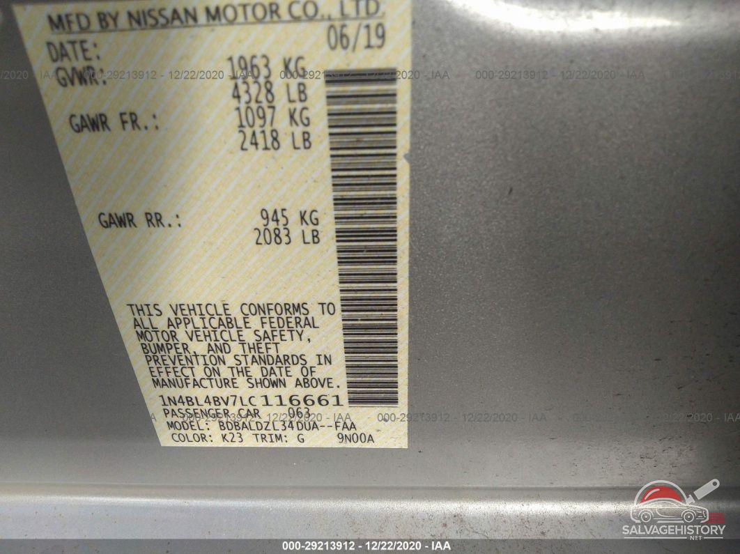 1N4BL4BV7LC116661 2020 NISSAN ALTIMA photo no. 9