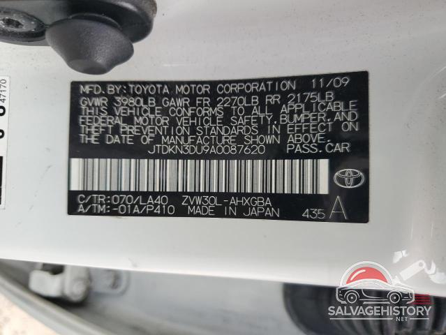 JTDKN3DU9A0087620 2010 TOYOTA PRIUS photo no. 12