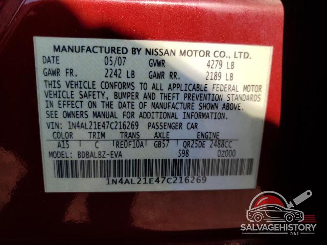1N4AL21E47C216269 2007 NISSAN ALTIMA photo no. 13