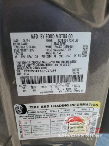 1FTFW1EF5EFC27264 2014 FORD F-150 photo no. 12