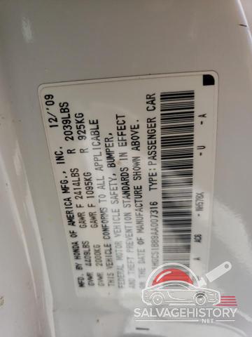 1HGCS1B89AA007316 2010 HONDA ACCORD photo no. 12