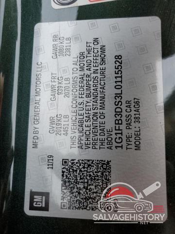 1G1FB3DS3L0115528 2020 CHEVROLET CAMARO photo no. 12