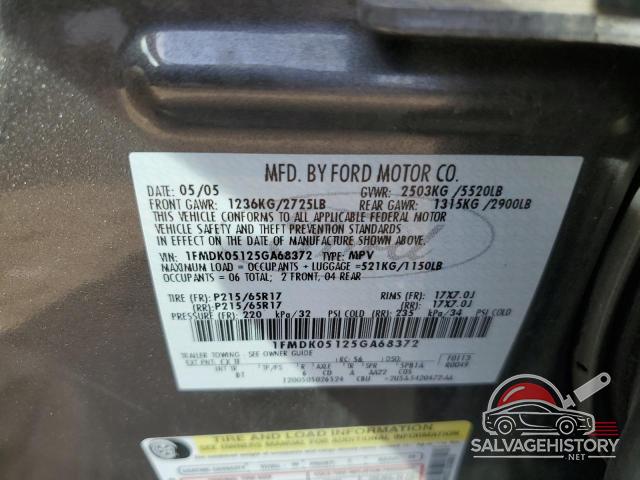 1FMDK05125GA68372 2005 FORD FREESTYLE photo no. 13