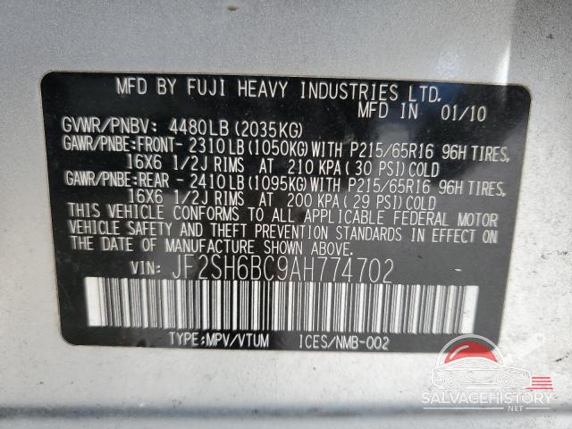 JF2SH6BC9AH774702 2010 SUBARU FORESTER photo no. 14