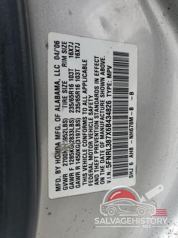 5FNRL387X6B434826 2006 HONDA All Models photo no. 13