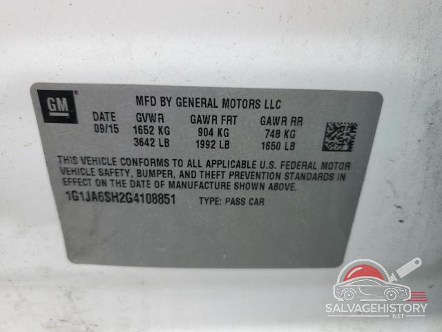 1G1JA6SH2G4108851 2016 CHEVROLET SONIC photo no. 13
