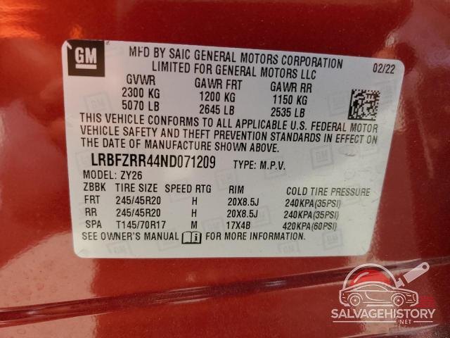 LRBFZRR44ND071209 2022 BUICK ENVISION photo no. 14