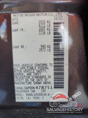 1N4AL3AP0DN478751 2013 NISSAN ALTIMA photo no. 13