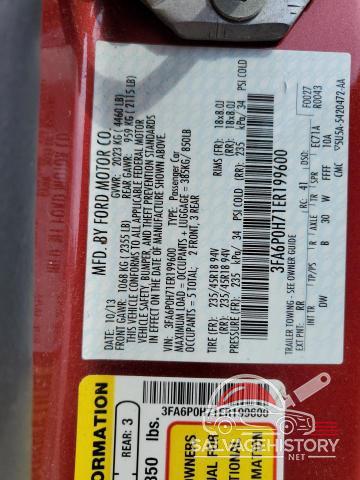 3FA6P0H71ER199600 2014 FORD FUSION photo no. 12