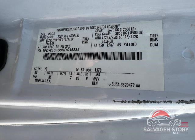 1FDWE3FS8HDC16832 2017 FORD ALL Models photo no. 10