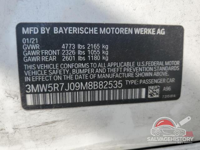 3MW5R7J09M8B82535 2021 BMW 3 SERIES photo no. 13
