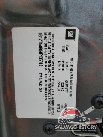 1G1ZT54804F135812 2004 CHEVROLET MALIBU photo no. 12
