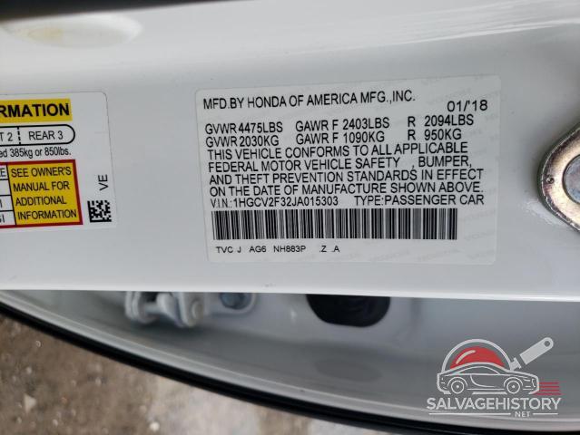 1HGCV2F32JA015303 2018 HONDA ACCORD photo no. 12