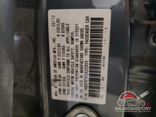 1HGCP3F89CA020934 2012 HONDA ACCORD photo no. 12
