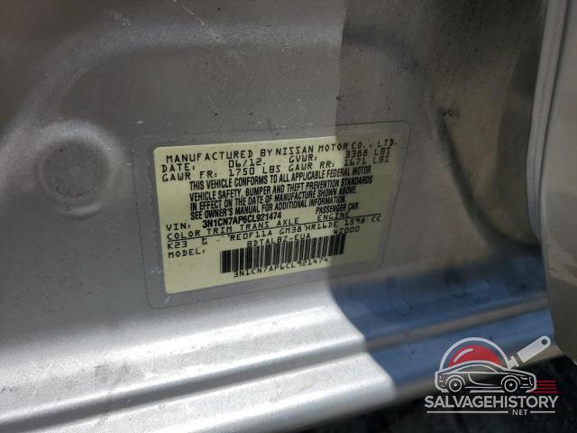 3N1CN7AP6CL921474 2012 NISSAN VERSA photo no. 12