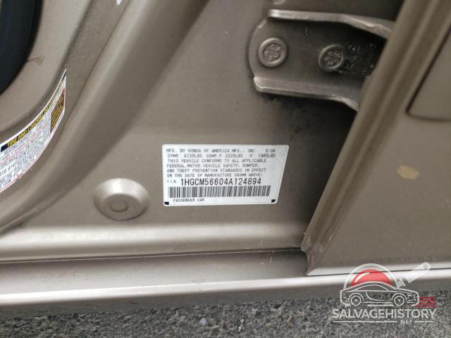 1HGCM56604A124894 2004 HONDA ACCORD photo no. 12