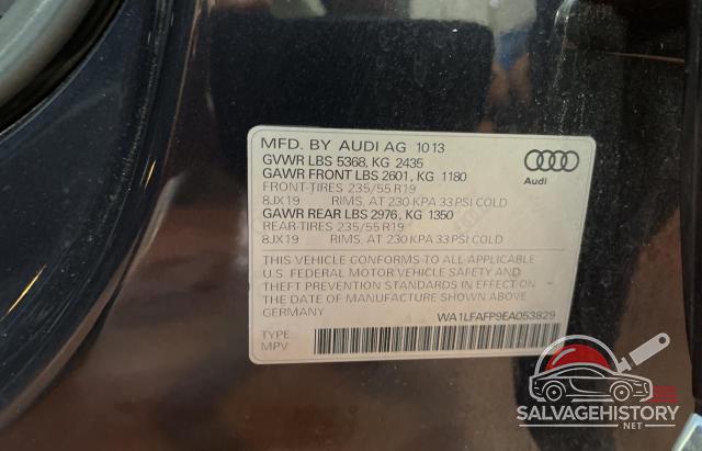 WA1LFAFP9EA053829 2014 AUDI Q5 photo no. 10