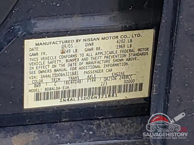 1N4AL11D06N321881 2006 NISSAN ALTIMA photo no. 12