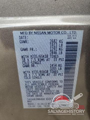 5N1AR2MN4DC605506 2013 NISSAN PATHFINDER photo no. 13