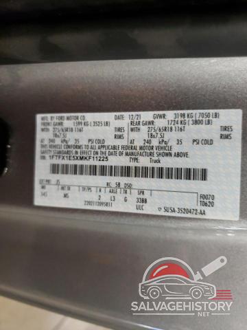1FTFX1E5XMKF11225 2021 FORD F-150 photo no. 12