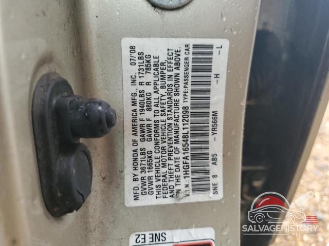 1HGFA16548L112098 2008 HONDA CIVIC photo no. 12