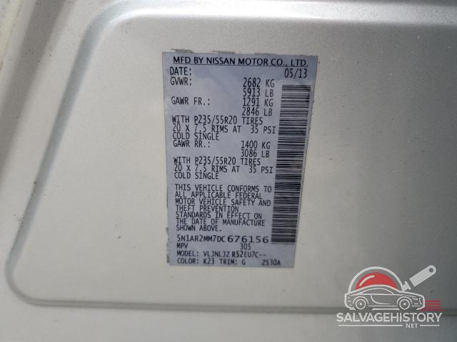 5N1AR2MM7DC676156 2013 NISSAN PATHFINDER photo no. 14