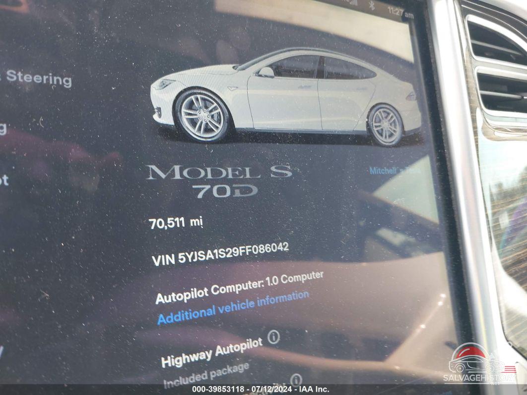 5YJSA1S29FF086042 2015 TESLA MODEL S photo no. 7