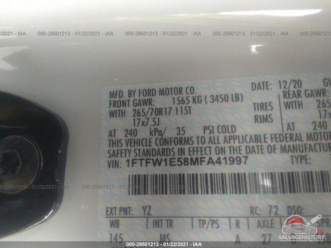 1FTFW1E58MFA41997 2021 FORD F-150 photo no. 9