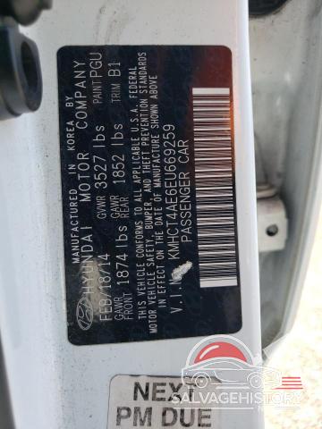 KMHCT4AE6EU669259 2014 HYUNDAI ACCENT photo no. 13