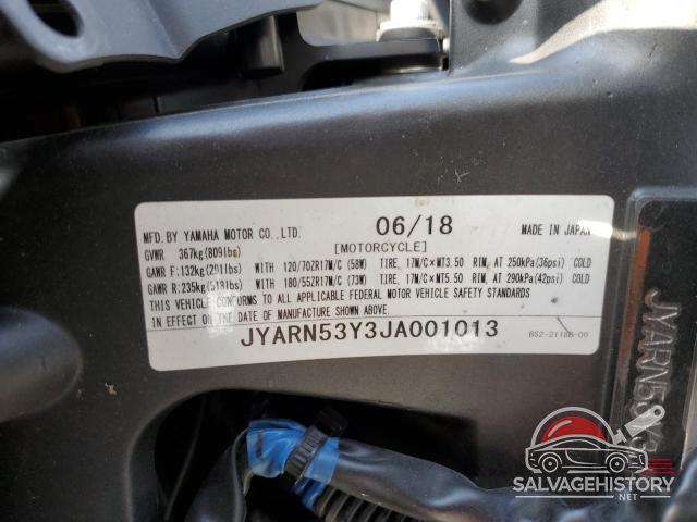 JYARN53Y3JA001013 2018 YAMAHA MT09 C photo no. 9