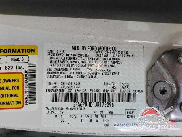3FA6P0HD1JR179296 2018 FORD FUSION photo no. 12