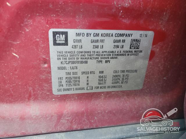 KL7CJPSBXFB100490 2015 CHEVROLET TRAX photo no. 12
